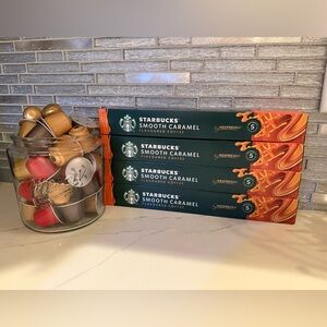 Starbucks Caramel Coffee Pods with Orange and Black Packaging